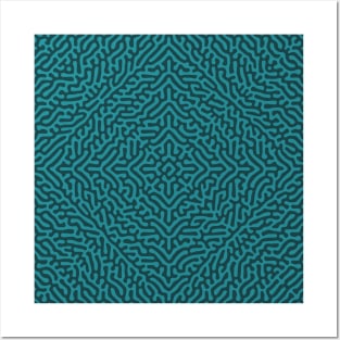 Concentric Squares Turing Pattern (Green) Posters and Art